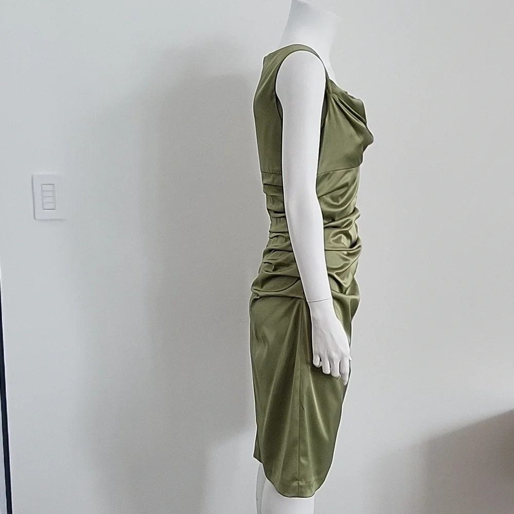 Satin Green Dress - Picture 2 of 5